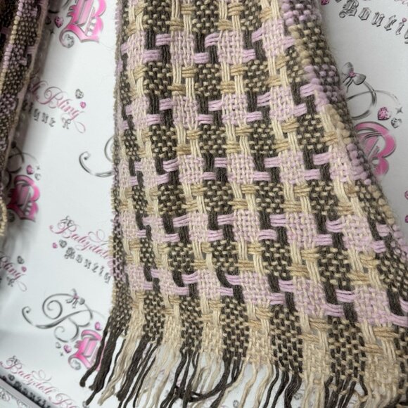 Scarf Italy ๐ฎ๐น alpaca ๐ฆ wool Manifattura almar Elegant Brown Patterned Scarf - Picture 10 of 11